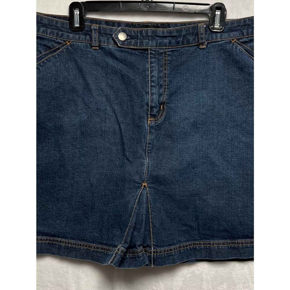 Venezia Skort Womens Size 18 Blue Denim Wrap Front Pockets Casual